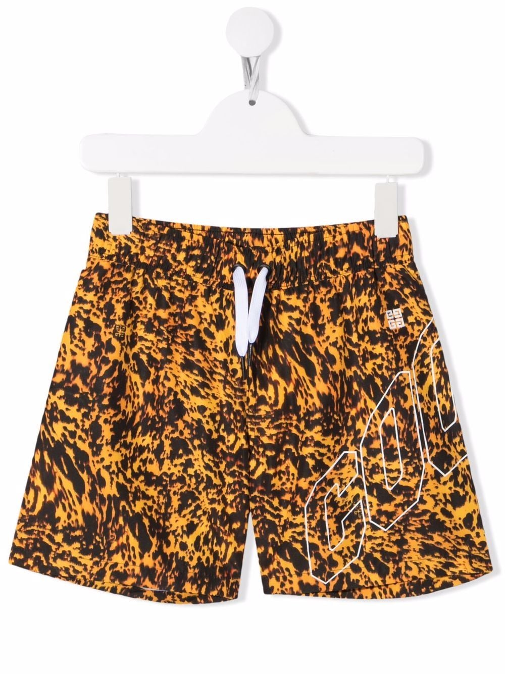 Givenchy Kids slogan-print swim shorts - Yellow von Givenchy Kids