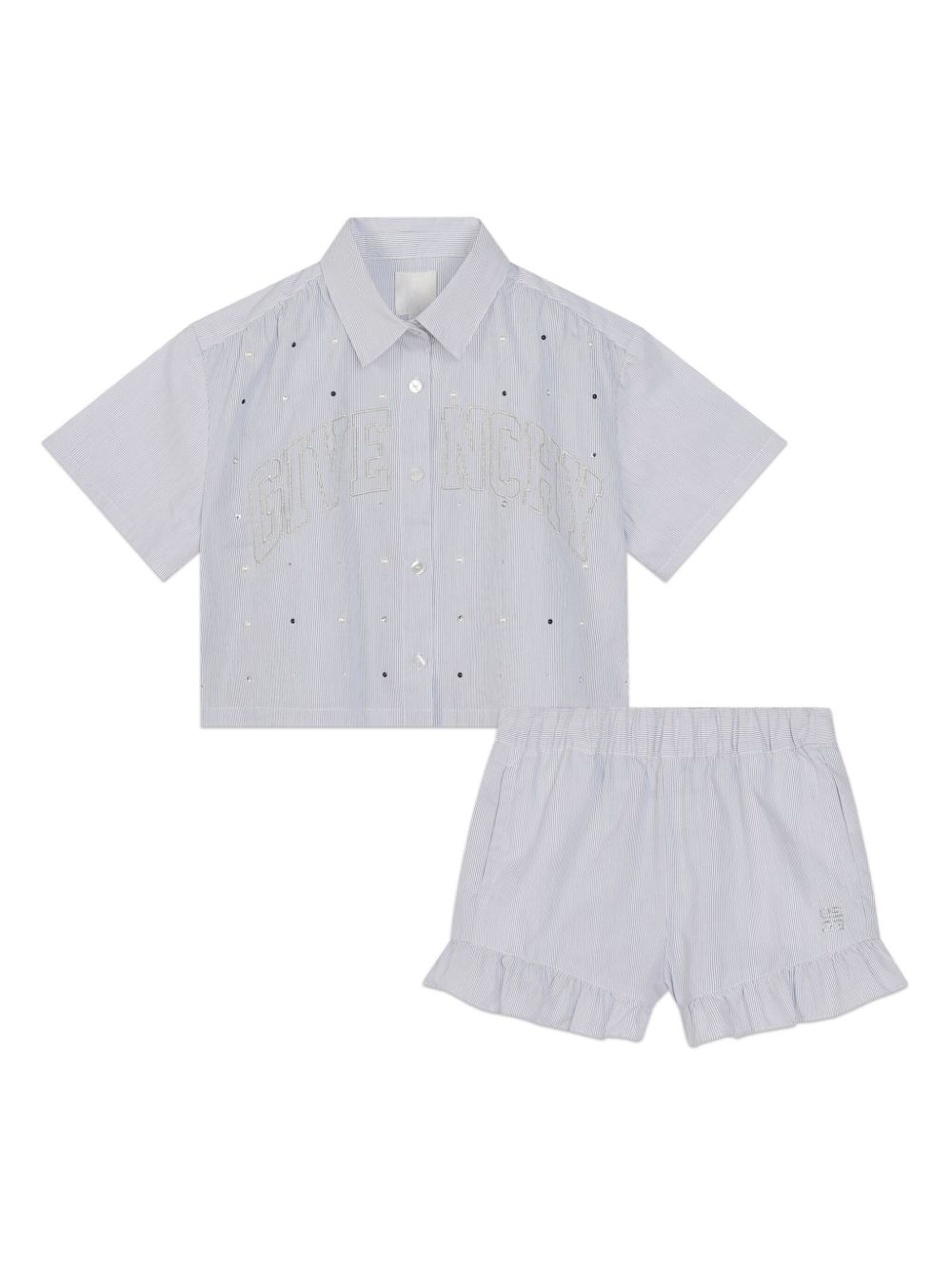 Givenchy Kids striped cotton short set - White von Givenchy Kids