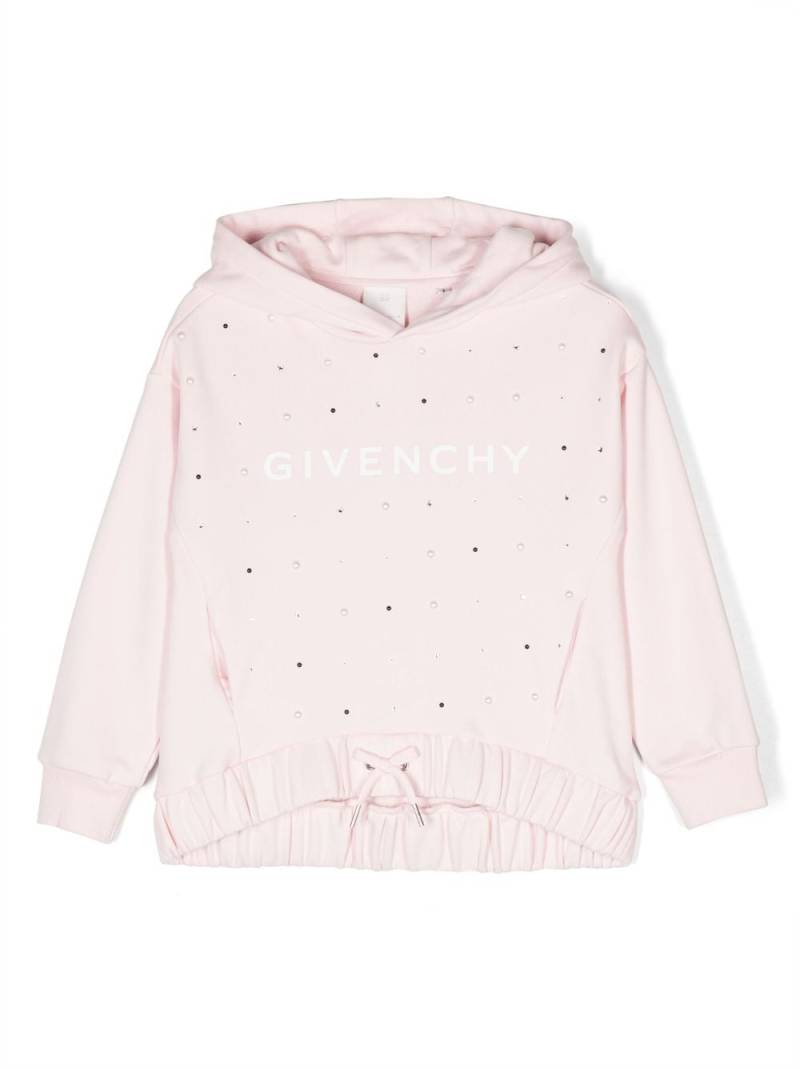 Givenchy Kids stud-embellished cotton-blend hoodie - Pink von Givenchy Kids