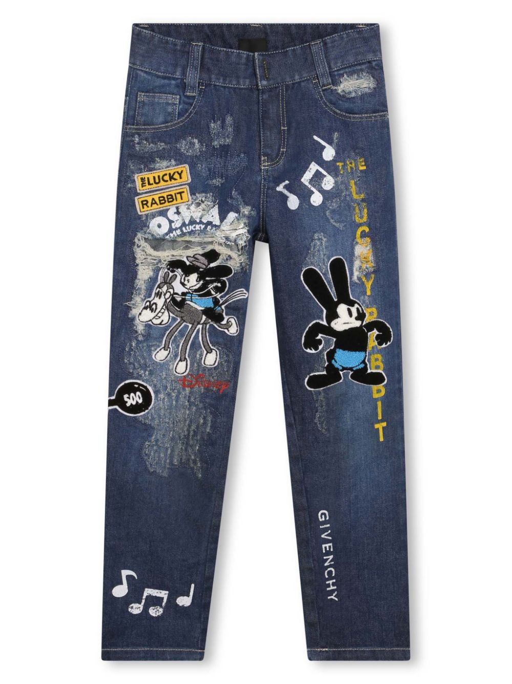 Givenchy Kids x Disney embroidered straight-leg jeans - Blue von Givenchy Kids