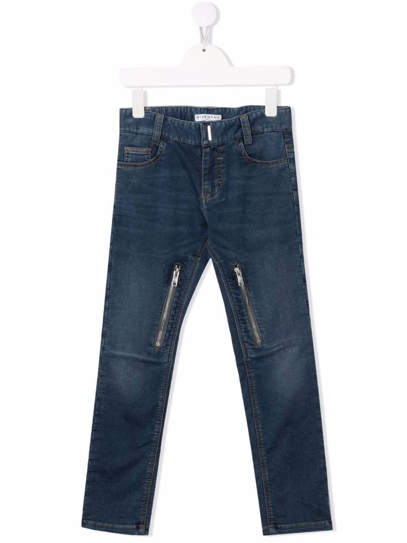 Givenchy Kids zip-detail skinny jeans - Blue von Givenchy Kids