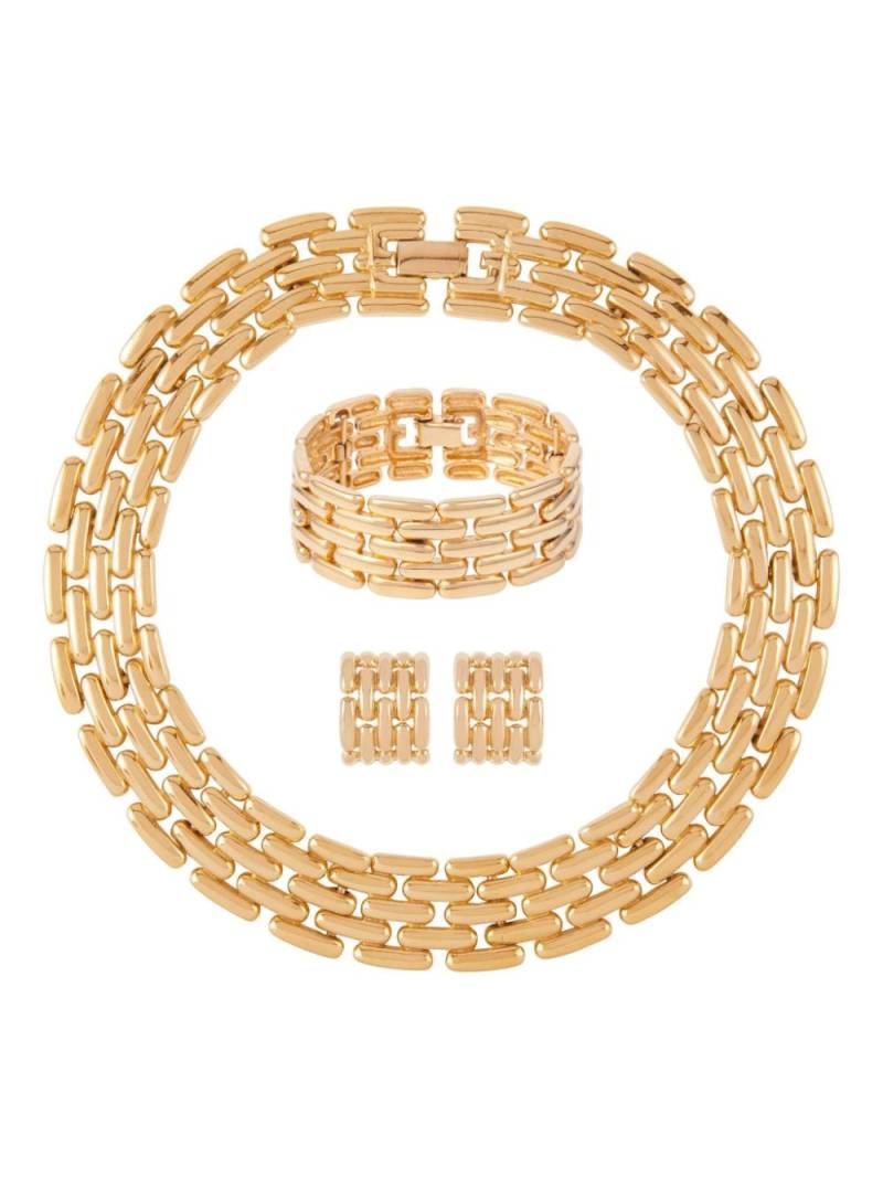 Givenchy Pre-Owned 1980s articulated links necklace bracelet and earrings set - Gold von Givenchy Pre-Owned