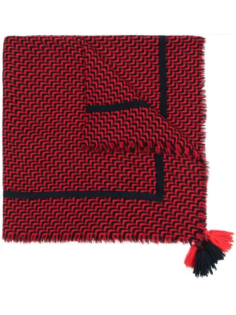 Givenchy Pre-Owned 1980s geometric pattern wool scarf - Red von Givenchy Pre-Owned