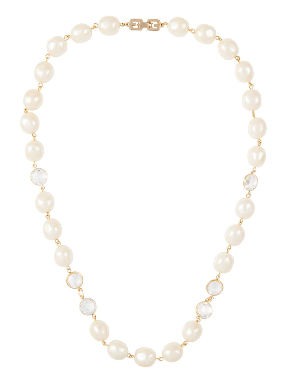 Givenchy 1990s crystal and faux-pearl necklace - Gold von Givenchy