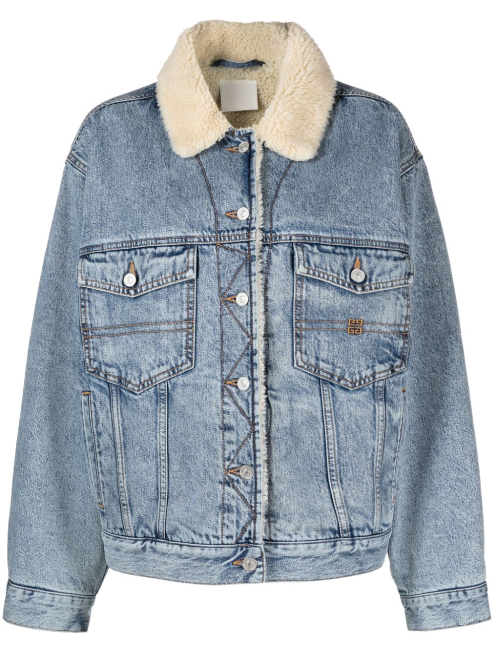 Givenchy 4G-embroidered denim jacket - Blue von Givenchy