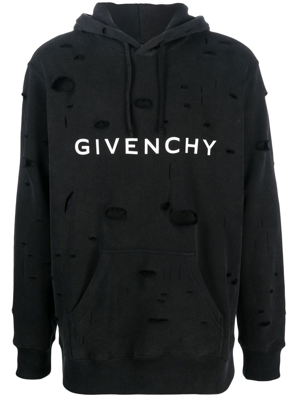 Givenchy Archetype distressed-finish hoodie - Black von Givenchy