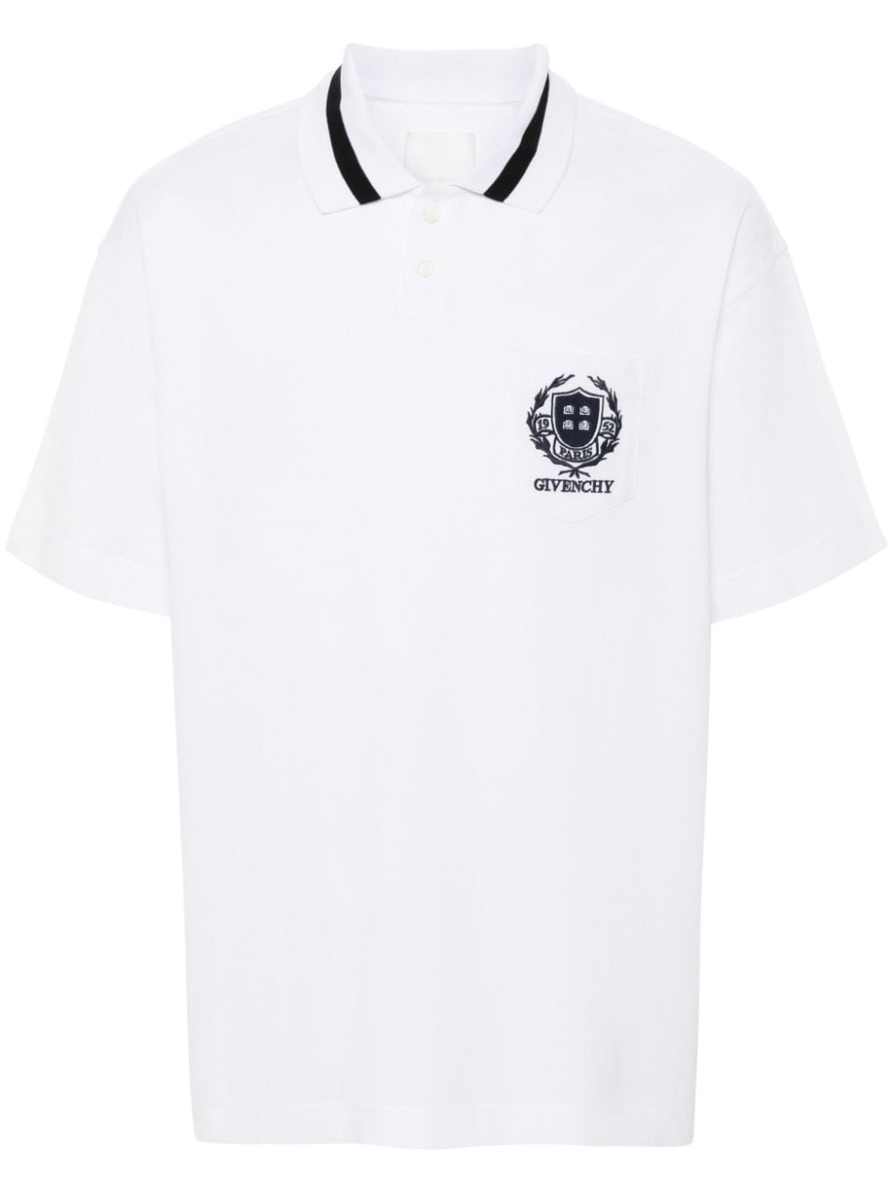 Givenchy Crest cotton polo shirt - White von Givenchy