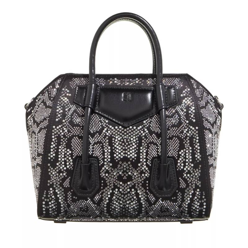 Givenchy Umhängetasche - Mini Antigona Lock Bag In Satin - Gr. unisize - in Schwarz - für Damen von Givenchy