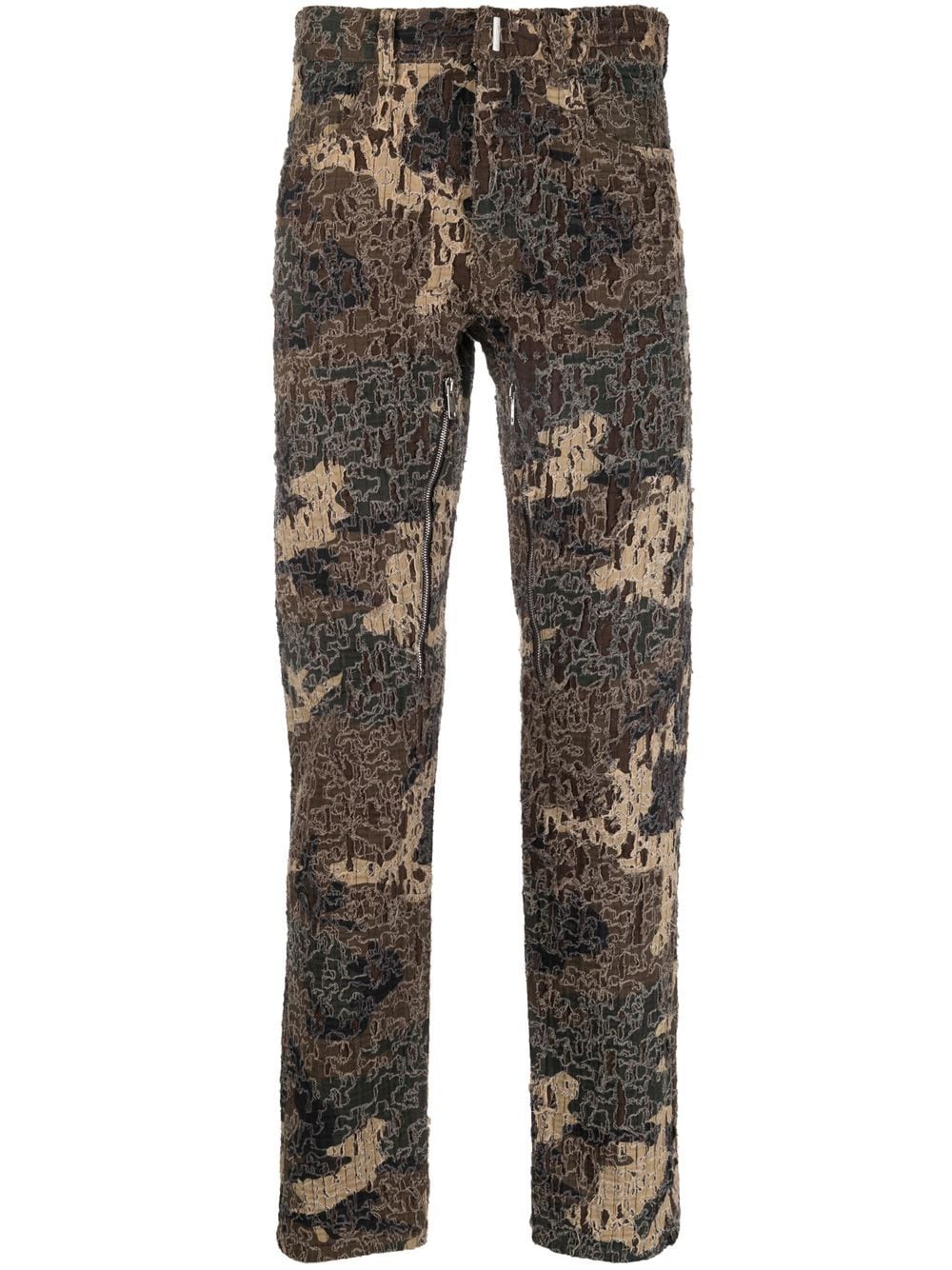 Givenchy camouflage-print straight-leg trousers - Brown von Givenchy