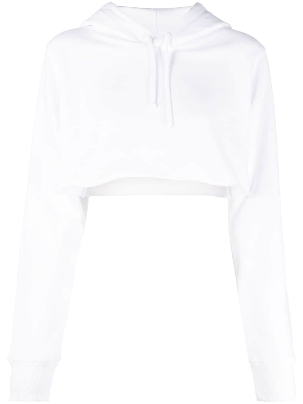 Givenchy cropped cotton hoodie - White von Givenchy