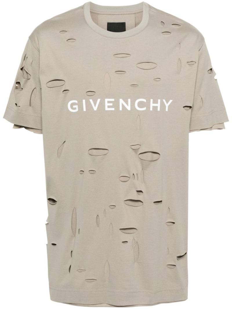 Givenchy cut-out cotton T-shirt - Neutrals von Givenchy