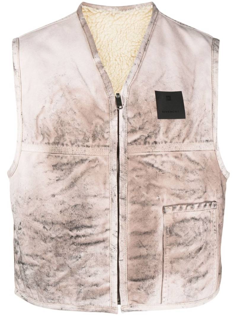 Givenchy distressed-effect reversible gilet - Neutrals von Givenchy