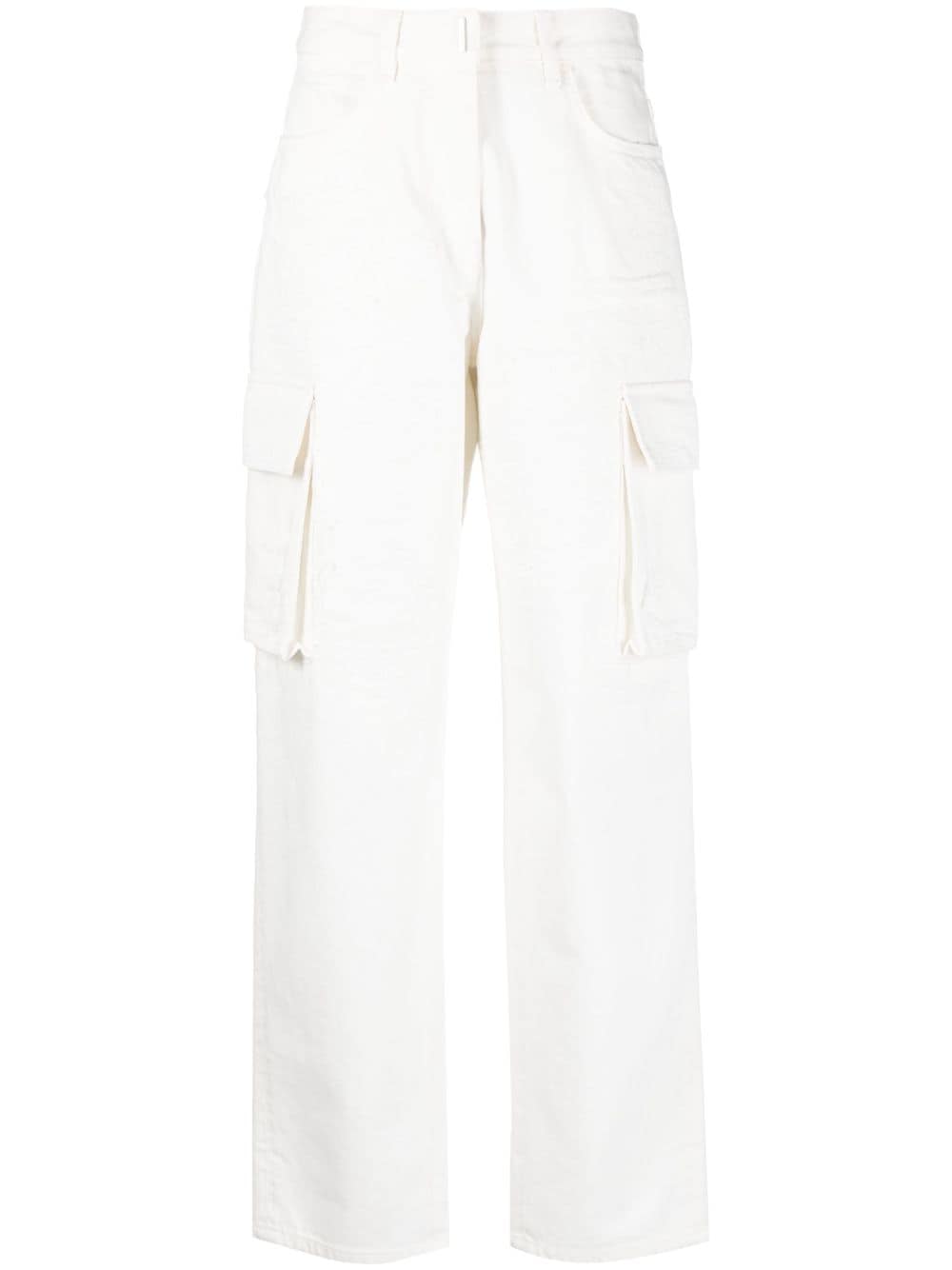 Givenchy distressed straight-leg cargo jeans - White von Givenchy