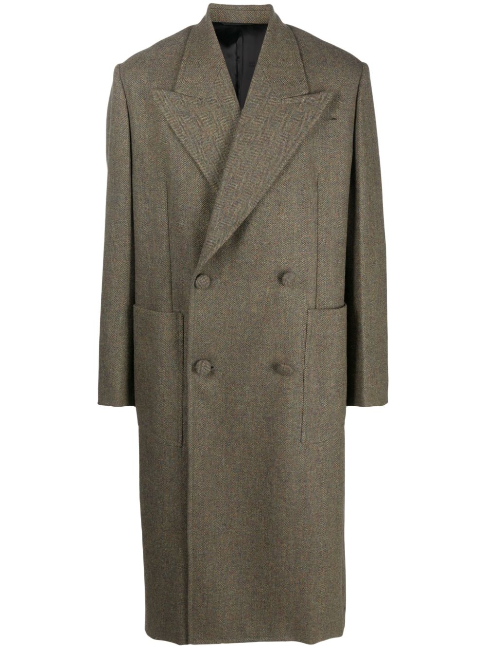 Givenchy double-breasted herringbone wool coat - Green von Givenchy