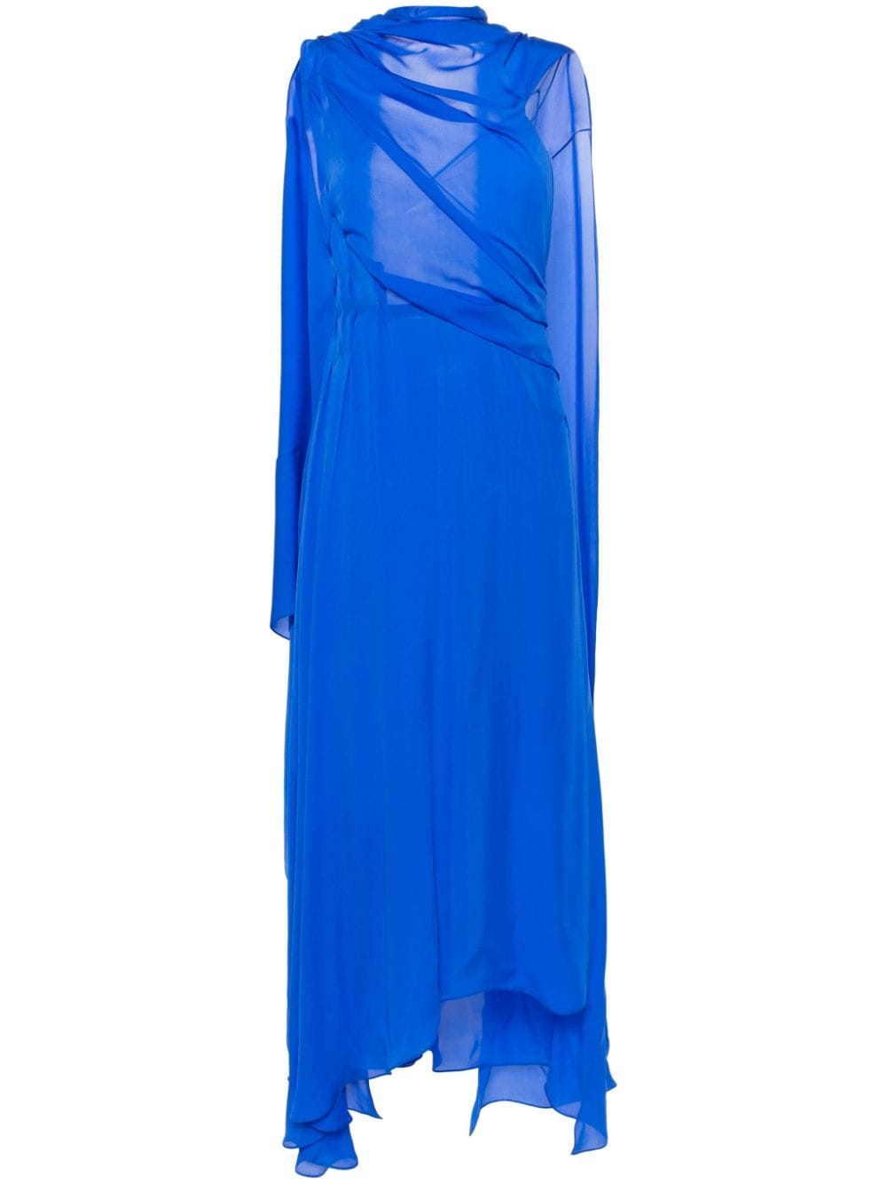Givenchy draped silk maxi dress - Blue von Givenchy