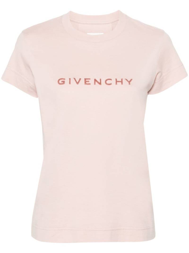 Givenchy flocked-logo T-shirt - Pink von Givenchy
