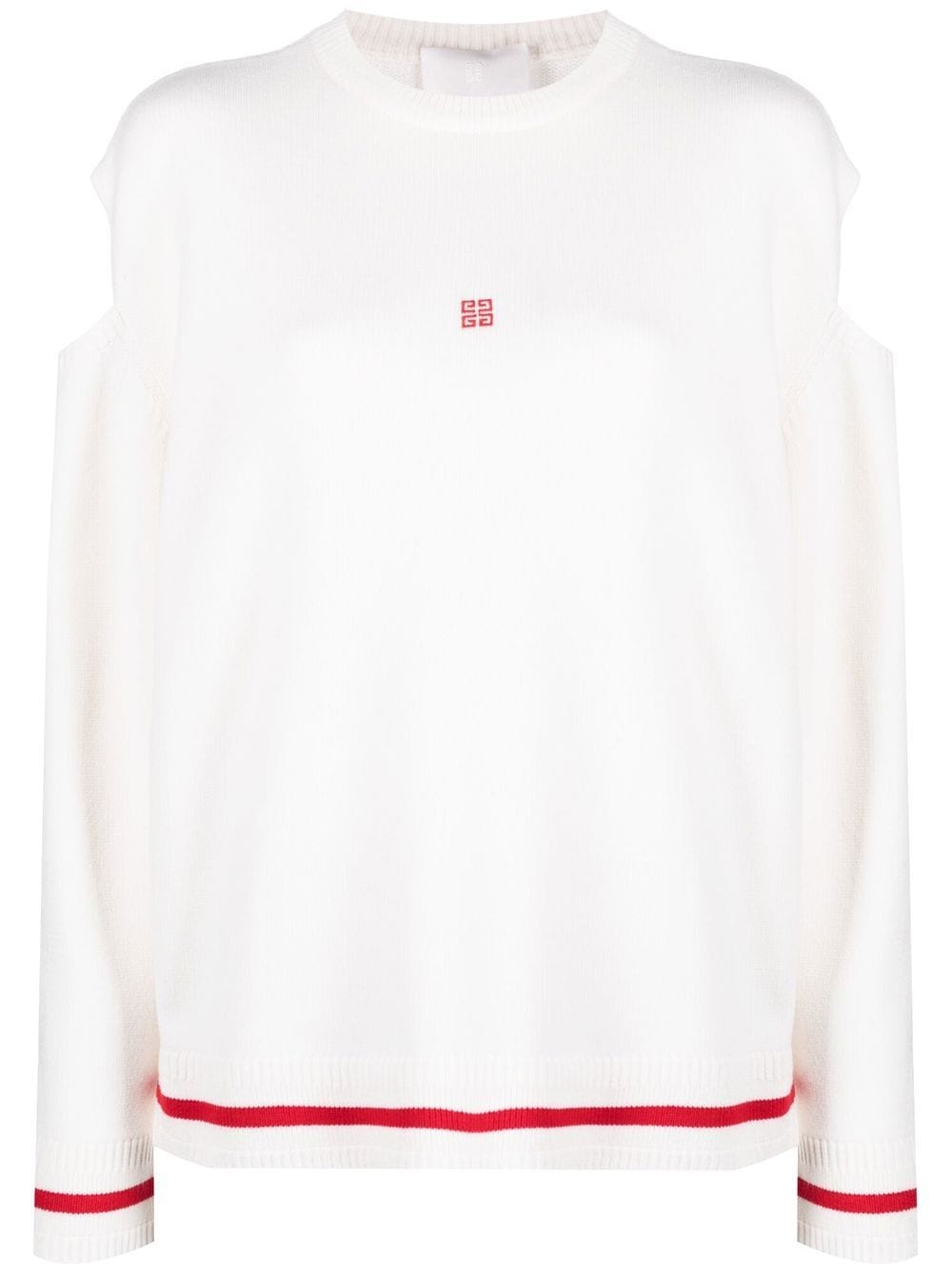 Givenchy intarsia-logo cut-out jumper - White von Givenchy