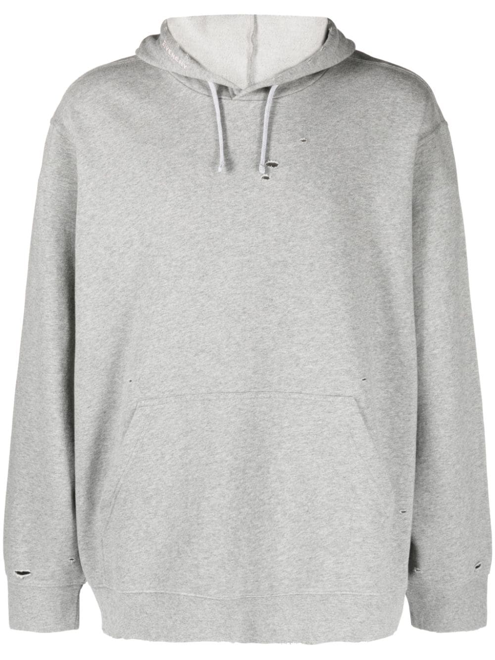 Givenchy logo-embroidered cotton hoodie - Grey von Givenchy