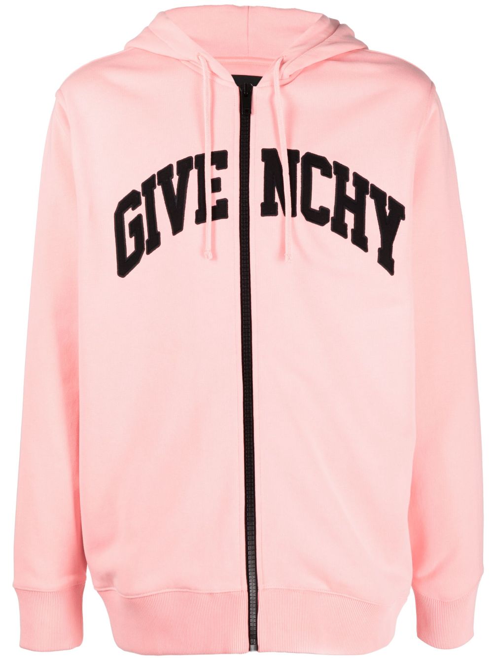 Givenchy logo-embroidered cotton hoodie - Pink von Givenchy