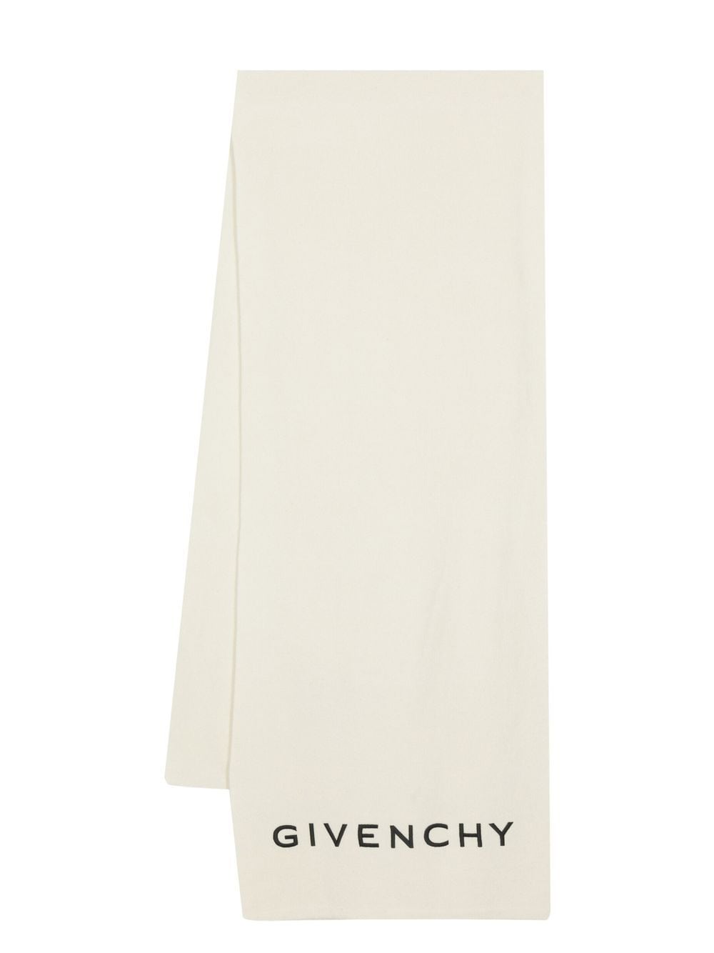 Givenchy logo-embroidered knitted scarf - White von Givenchy