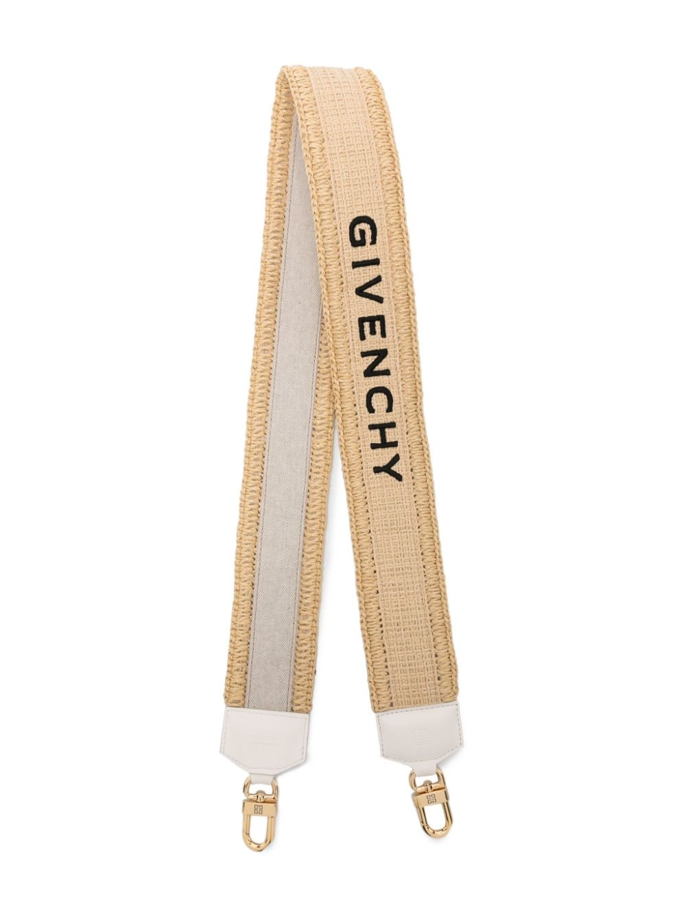 Givenchy logo-embroidered raffia shoulder strap - Neutrals von Givenchy