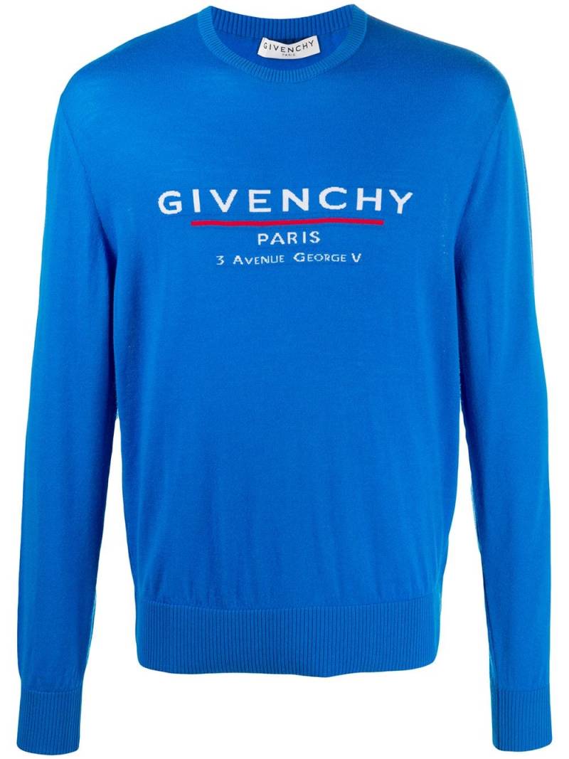 Givenchy logo-intarsia jumper - Blue von Givenchy