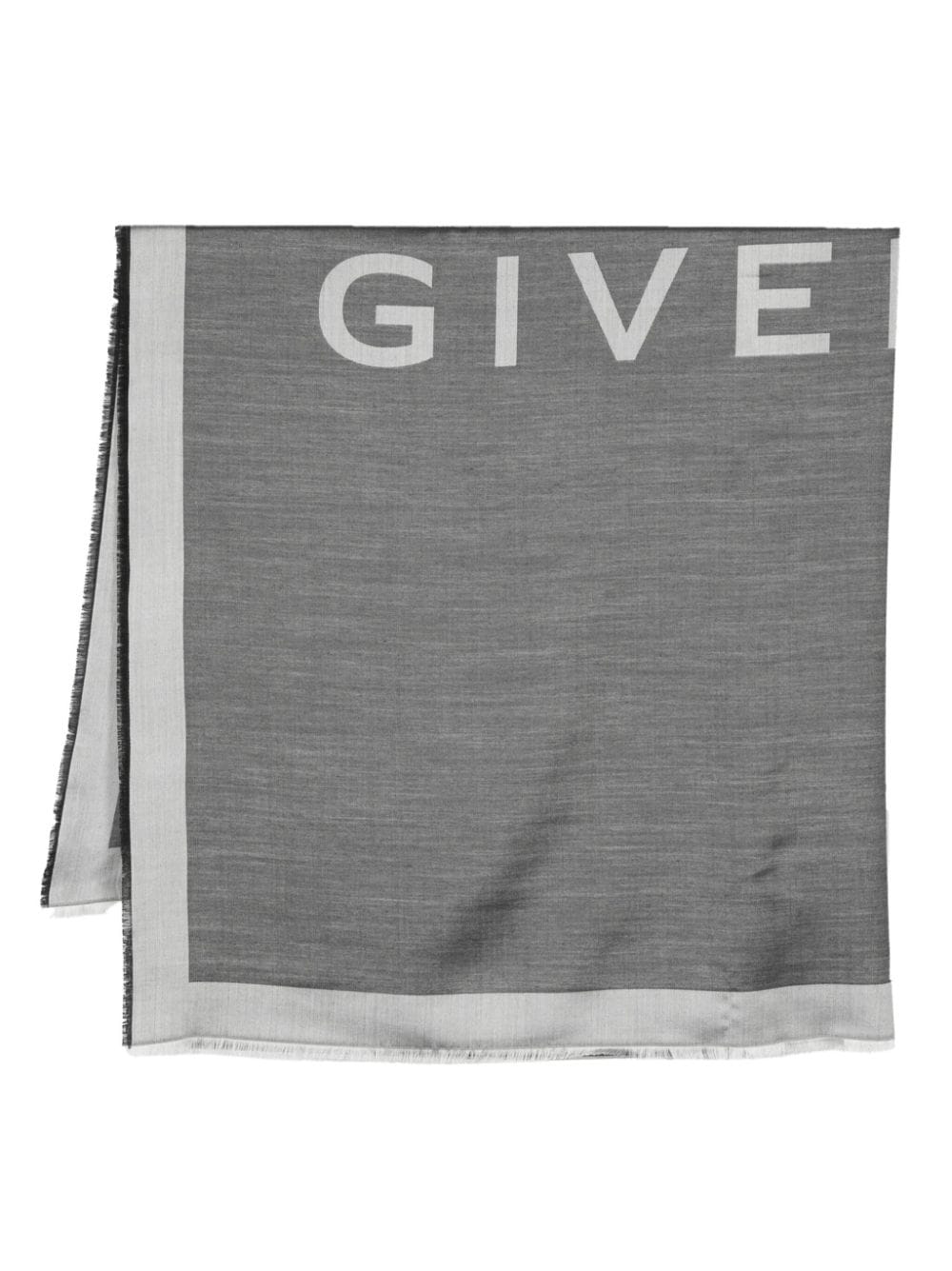 Givenchy logo-jacquard silk-wool scarf - Grey von Givenchy