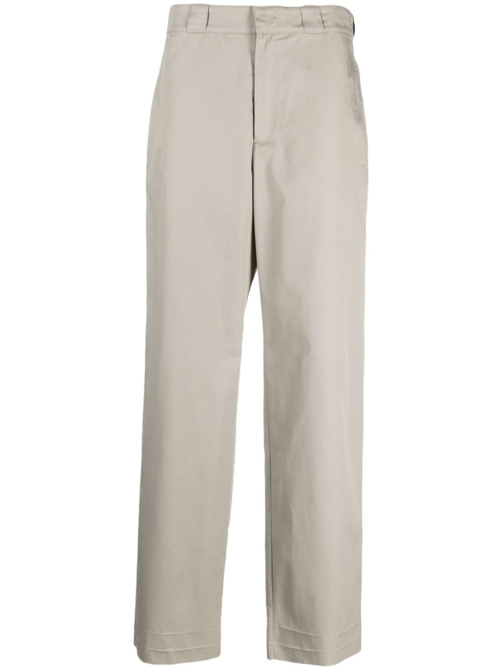 Givenchy logo-patch cotton straight-leg trousers - Grey von Givenchy