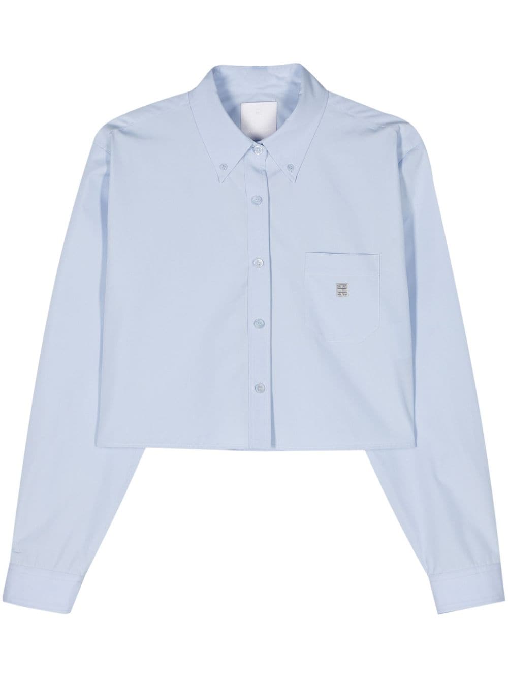 Givenchy logo-plaque cropped shirt - Blue von Givenchy