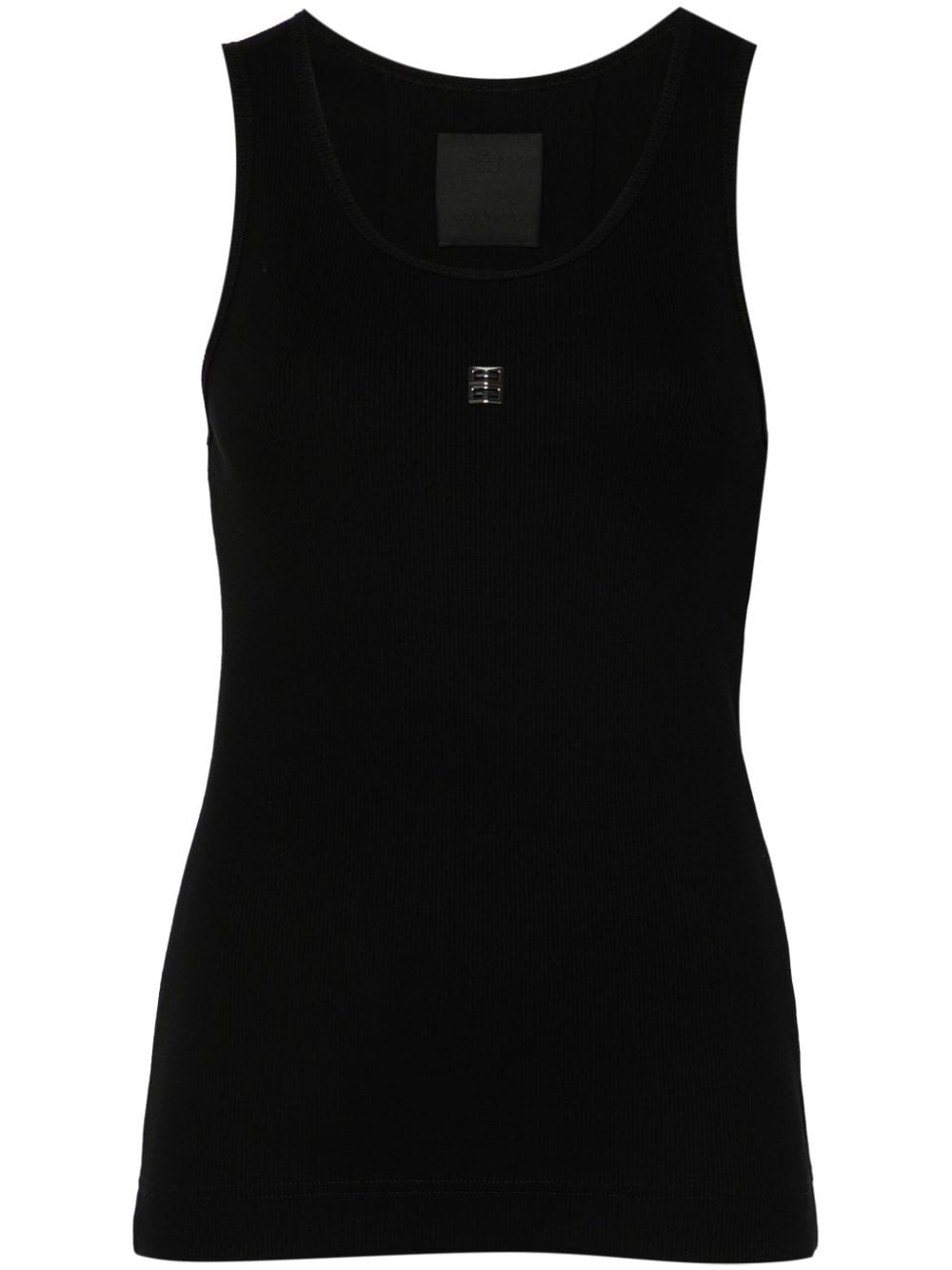 Givenchy logo-plaque ribbed tank top - Black von Givenchy