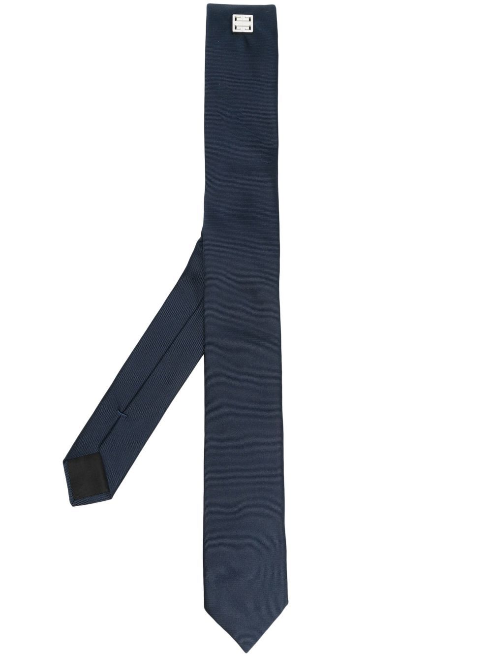 Givenchy logo-plaque silk tie - Blue von Givenchy