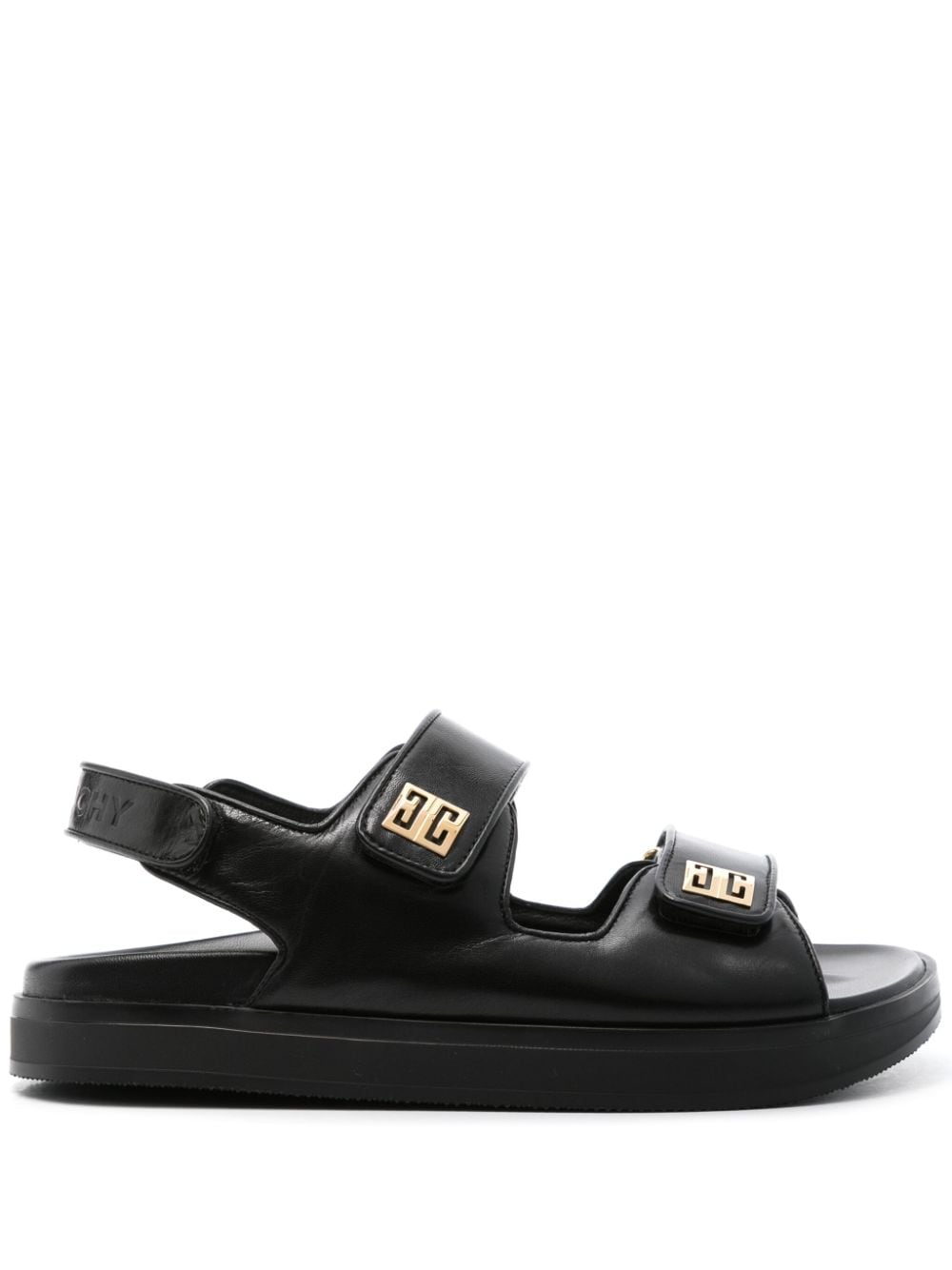 Givenchy logo-plaque slingback leather sandals - Black von Givenchy