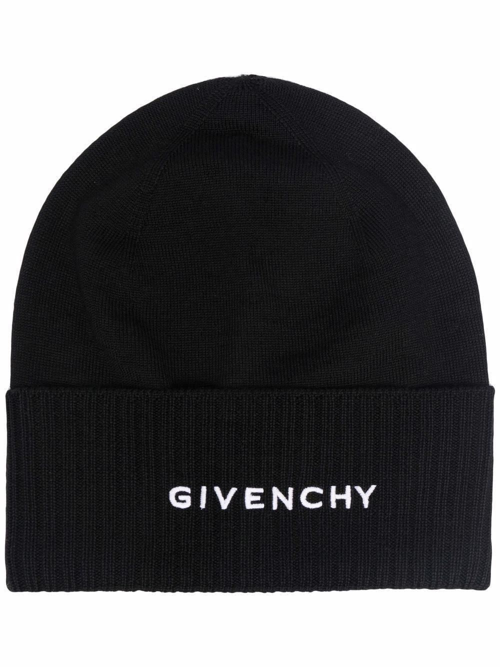 Givenchy logo print beanie - Black von Givenchy