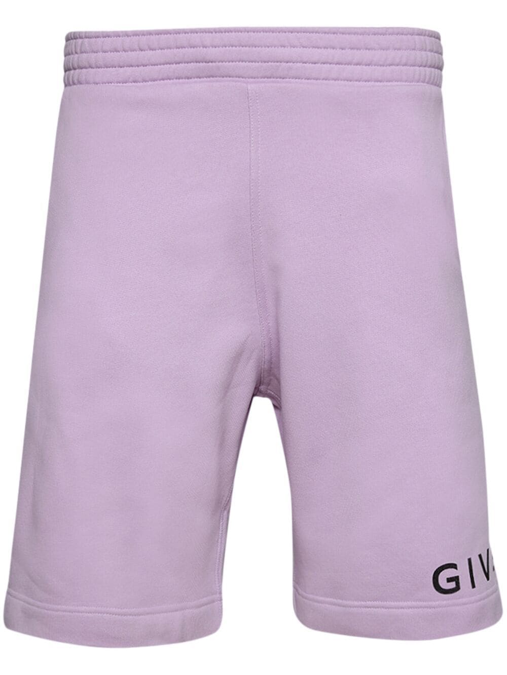 Givenchy logo-print cotton shorts - Purple von Givenchy