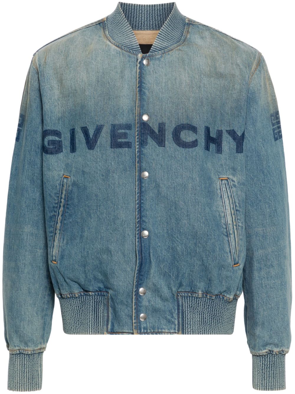 Givenchy logo-print denim jacket - Blue von Givenchy