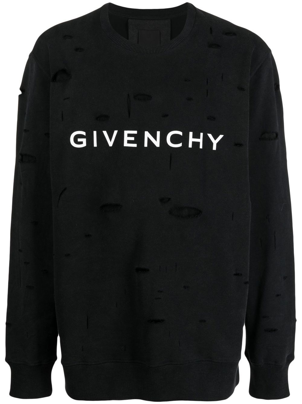 Givenchy logo-print distressed sweatshirt - Black von Givenchy