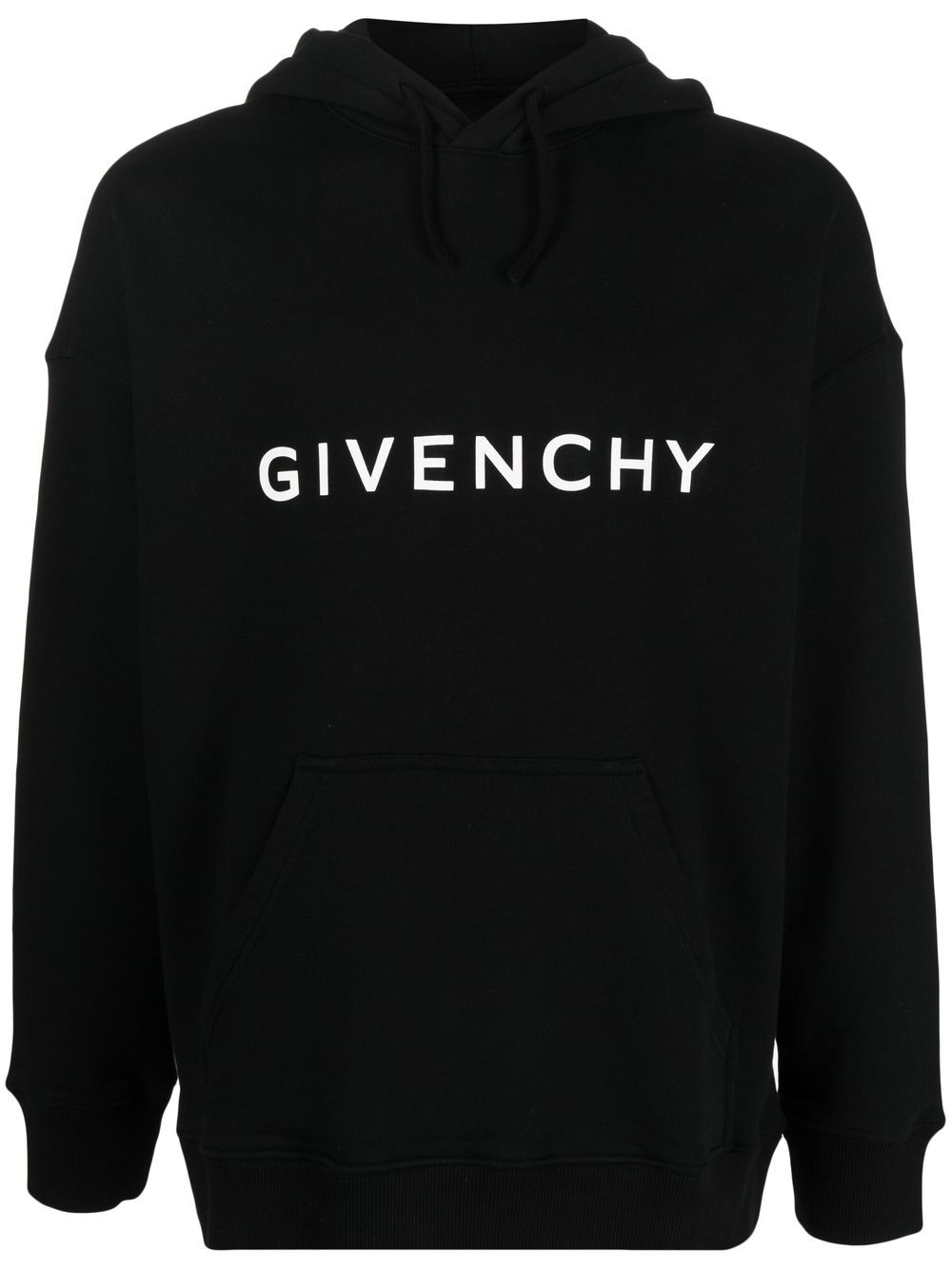 Givenchy logo-print drawstring hoodie - Black von Givenchy