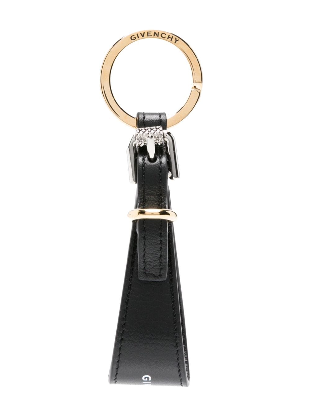 Givenchy logo-print leather keychain - Black von Givenchy