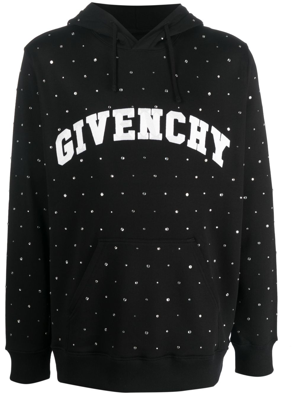 Givenchy logo-print rhinestone-embellished hoodie - Black von Givenchy