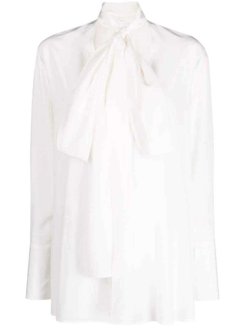 Givenchy pussy-bow silk blouse - White von Givenchy