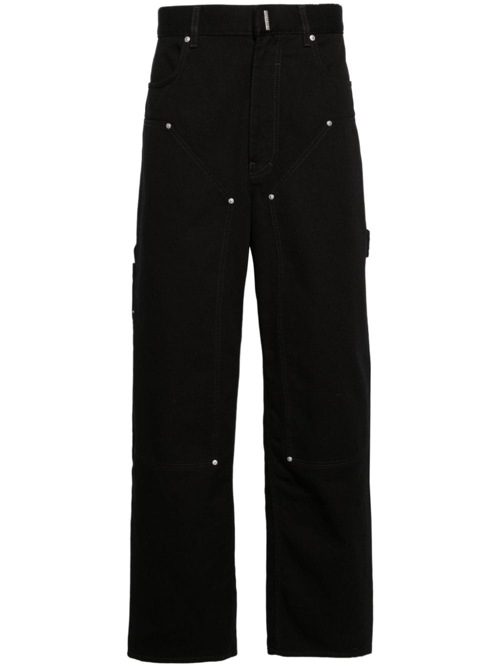 Givenchy wide-leg logo-plaque carpenter jeans - Black von Givenchy