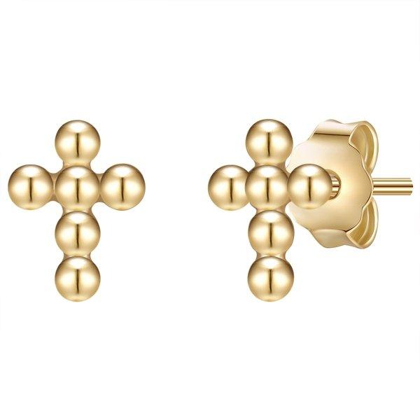 Ohrstecker Kreuz Damen Gold 6mm von Glanzstücke München