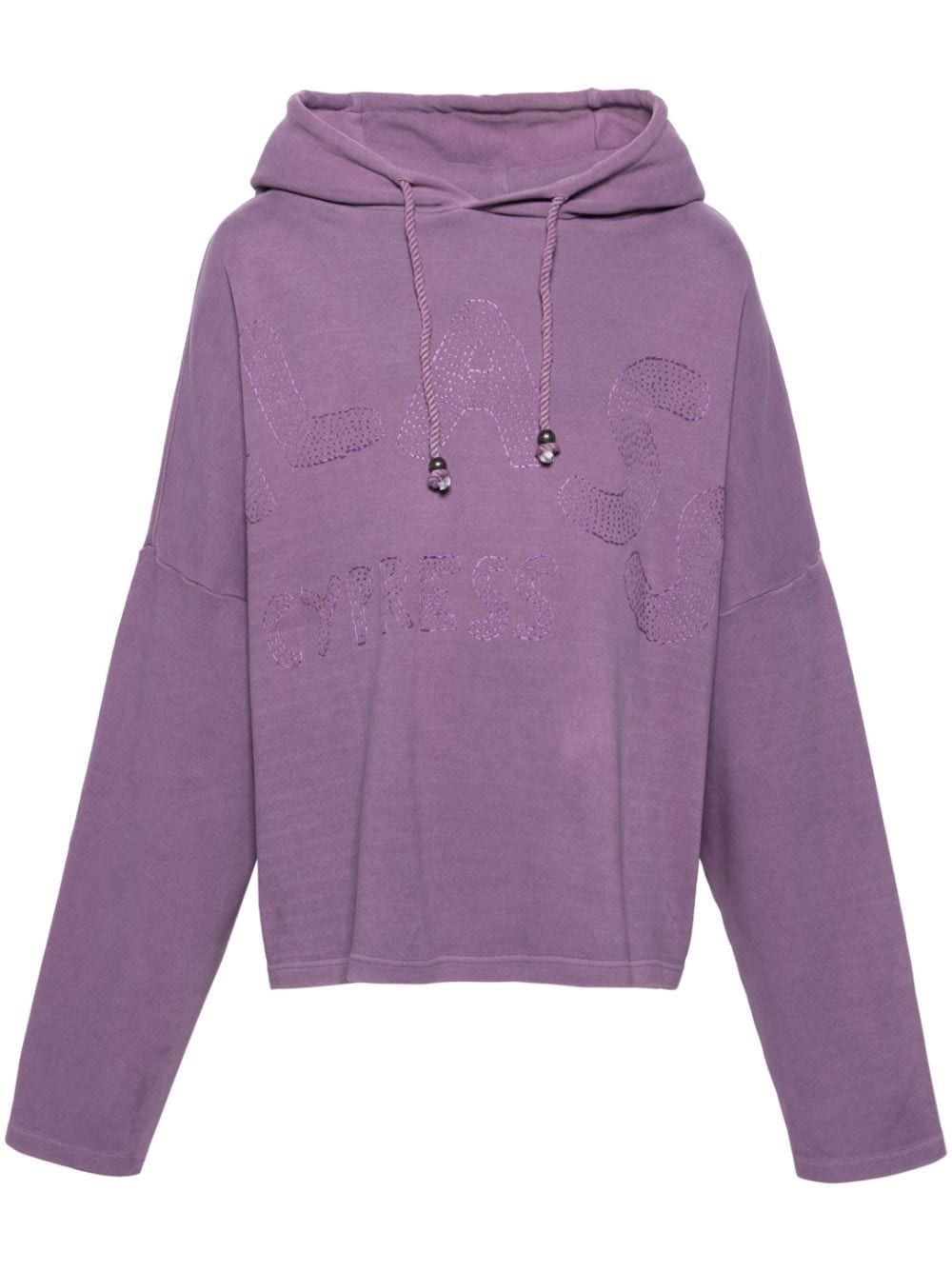 Glass Cypress logo-embroidered slouch hoodie - Purple von Glass Cypress