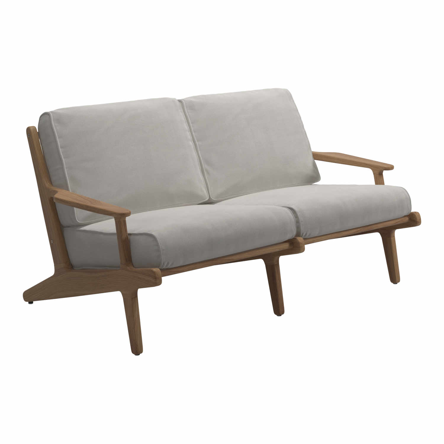 Bay 2er-Sitz Sofa, Slingfarbe seagull sling, Stoffbezug latte 203 von Gloster