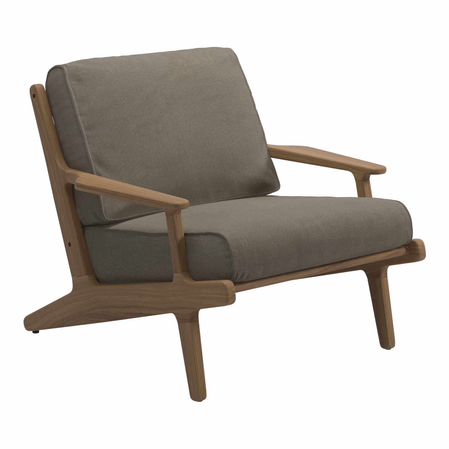 Bay Lounge Chair Sessel, Slingfarbe anthracite sling, Stoffbezug clay 143 von Gloster