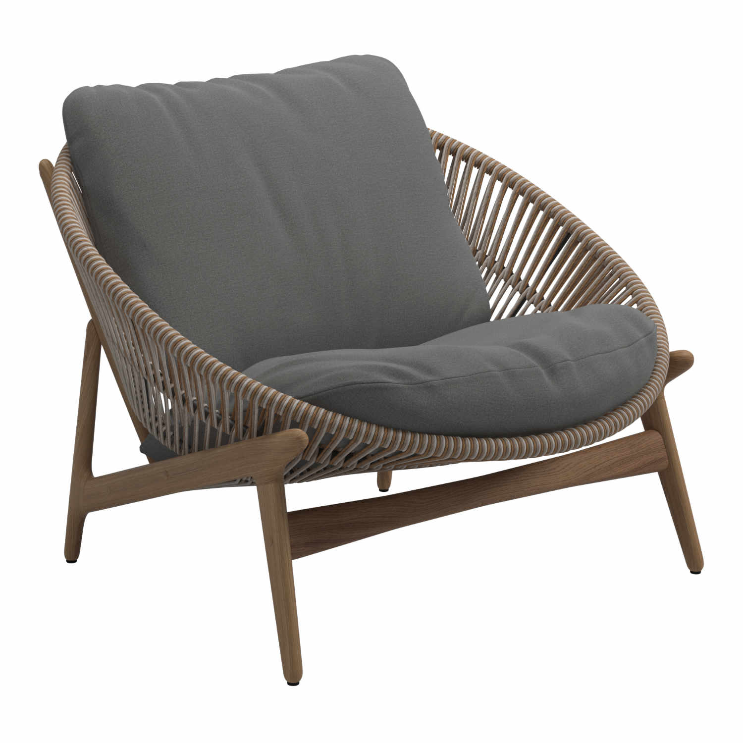 Bora Lounge Chair, Farbe Geflecht sorrel, Stoffbezug clay 143 von Gloster