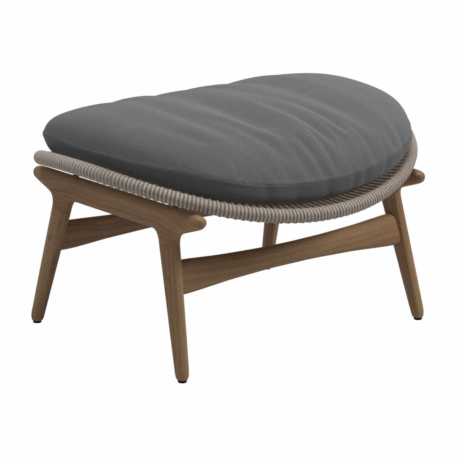 Bora Ottoman Hocker , Farbe Geflecht umber, Stoffbezug fog 145 von Gloster