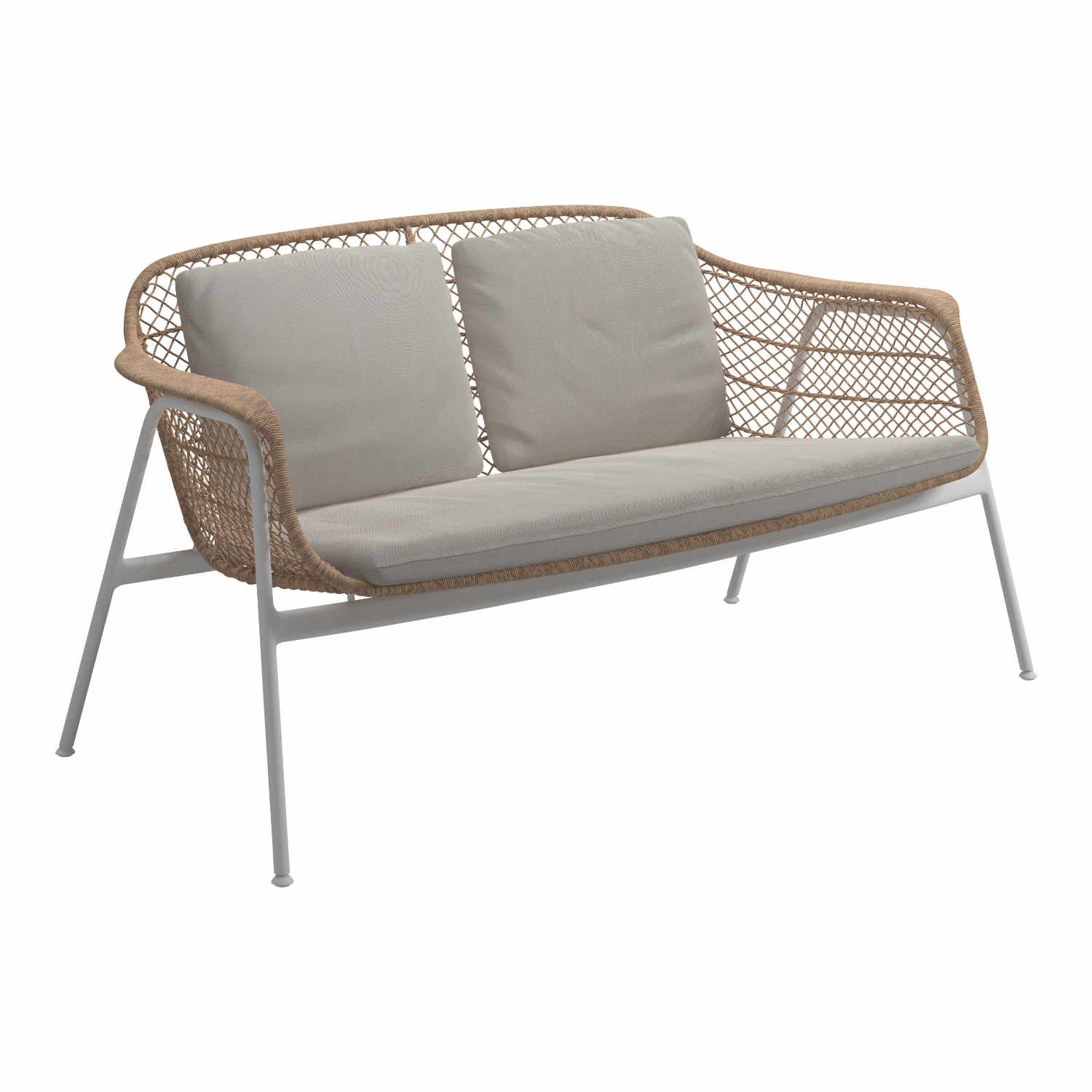 Fresco 2er-Sitz Sofa, Stoffbezug latte 203 von Gloster