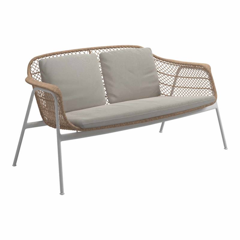 Fresco 2er-Sitz Sofa, Stoffbezug latte 203 von Gloster