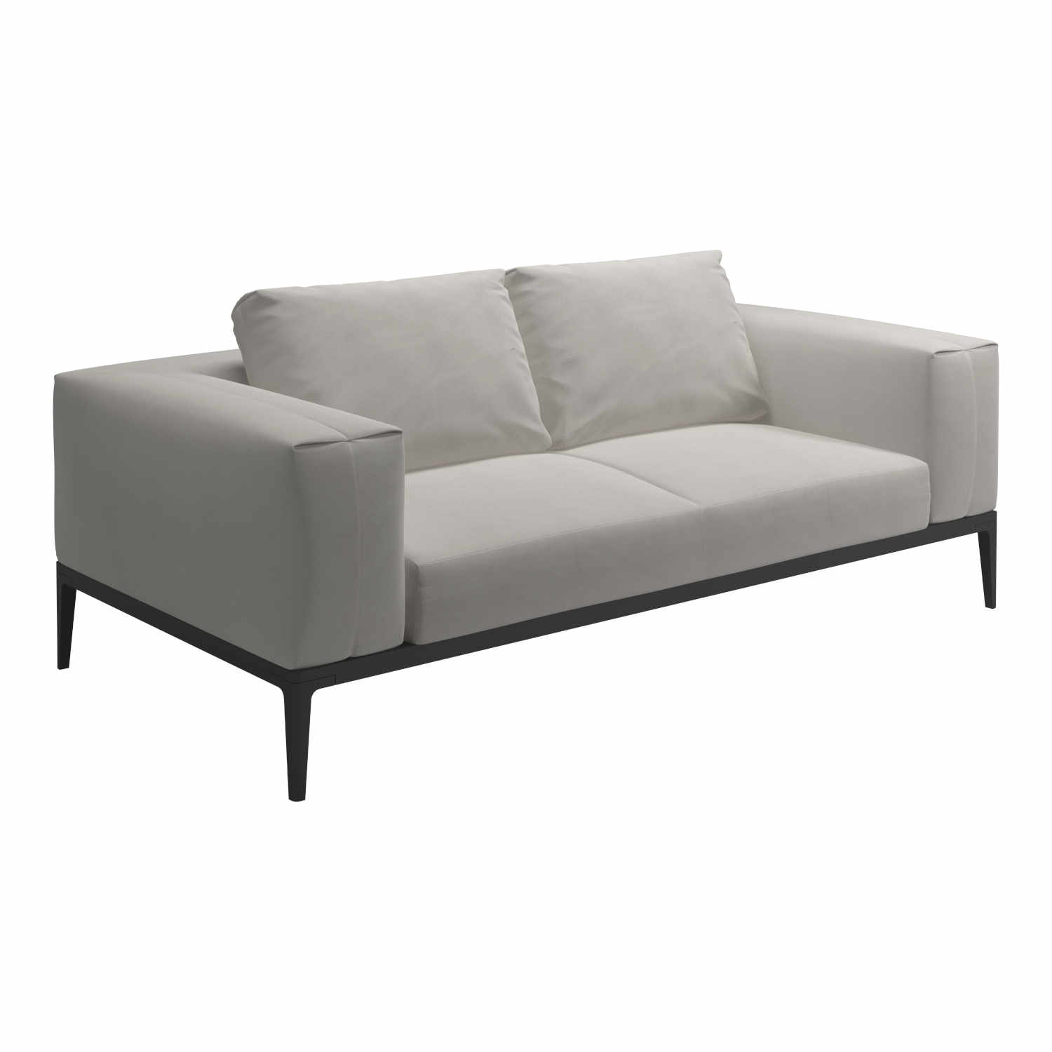 Grid 2er-Sitz Sofa, Gestell java, Stoffbezug latte 203 von Gloster